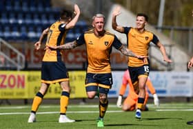 20-04-2024. Picture Michael Gillen. 20-04-2024. Picture Michael Gillen. FALKIRK. Falkirk Stadium. Falkirk FC v Kelty Hearts FC. Season 2023 - 2024. Matchday 34. SPFL cinch League One.