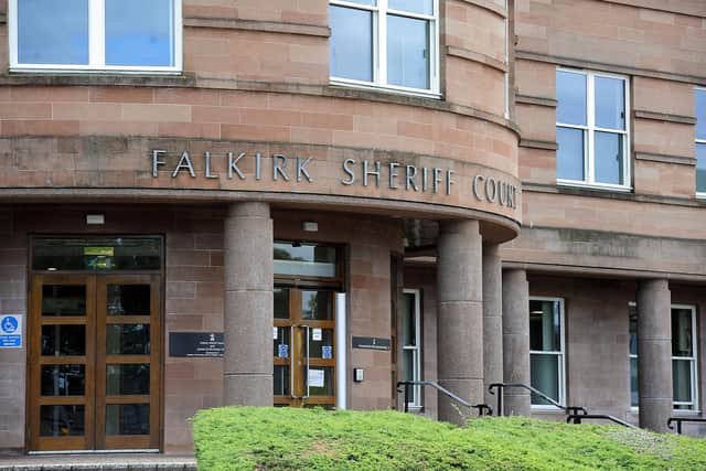 Liam Reilly, of Denny, was jailed during a video link appearance at Falkirk Sheriff Court after he made threats of violence towards a police dog. Picture: Michael Gillen.