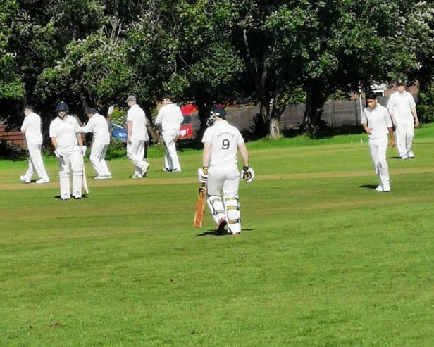 Stock photo of Linlithgow Cricket Club in action.