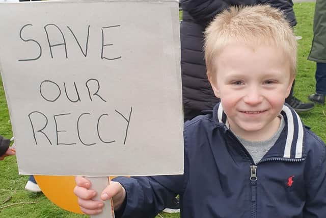 Luke was among those who made their voices heard at the protest.