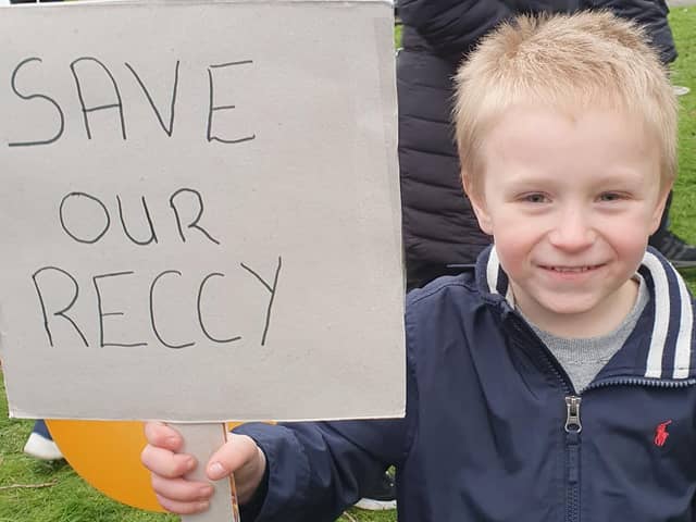 Luke was among those who made their voices heard at the protest.