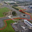 There are three main footpath diversions in place including the one above, which takes pedestrians from the town centre/college to the Falkirk Stadium. Pic: Falkirk Council