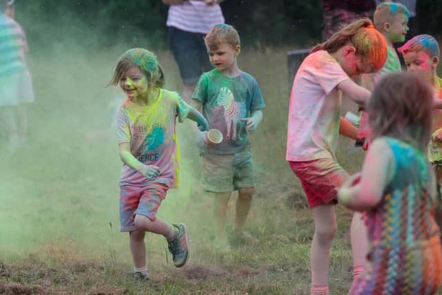 The colour fight with powder paint returns at this year's Revolution Festival at The Falkirk Wheel.  Pic: Scott Louden.