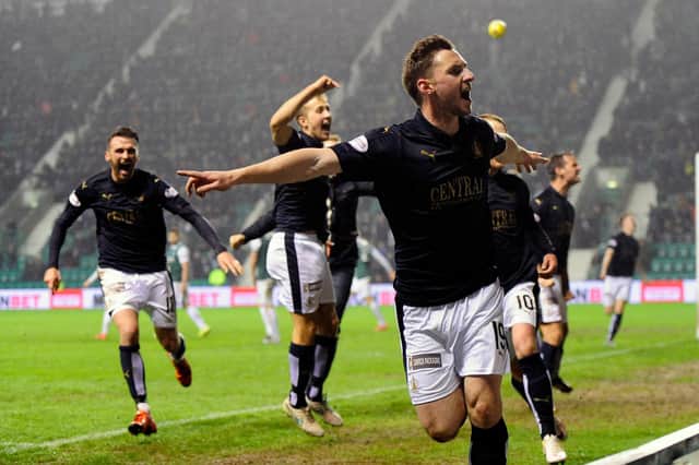 Substitute Bob McHugh netted in injury time to secure a 2-2 draw and a point at Easter Road for Peter Houston’s Bairns