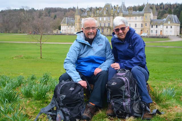 Michael and Shona Hamilton prior to their trek from Lands End to John O'Groats for Cancer Research UK. Pic: Andrew Watson