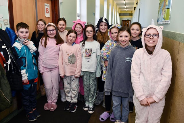 It was all about comfort with pyjamas, onesies and slippers for some.