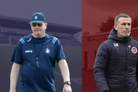 Falkirk and Stenhousemuir have learned their respective SPFL fixtures (Images: Michael Gillen/Scott Louden/Alan Murray)