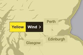 A yellow weather warning has been issued for Monday into Tuesday.  (Pic: Met Office)