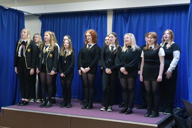 Grangemouth High School senior choir sang at the coffee morning.