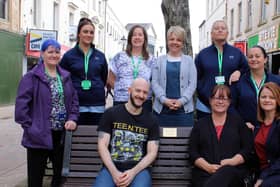 Family and friends of Charlie Treeby with local healthcare staff and representatives from the Nationwide Building Society.
