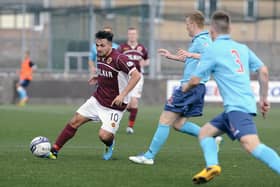 Sean Higgins in action for Stenhousemuir against Dunfermline back in 2013 (Photo: Michael Gillen)