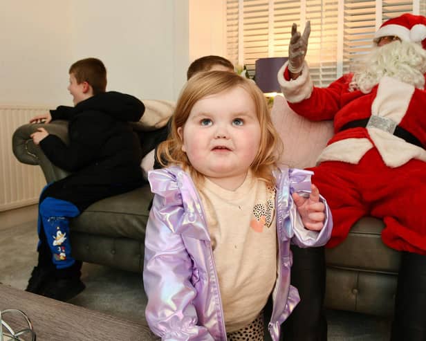 Falkirk Round Table brought Christmas to little Arya Tripney in the middle of March(Picture: Michael Gillen, National World)