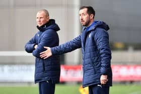 Head coach Martin Rennie and assistant Kenny Miller last time out at Clyde (Pictures: Michael Gillen and Alan Murray)