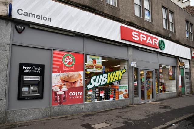 The incident took place in the Spar store on Camelon Main Street