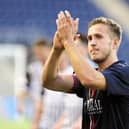 Will Vaulks applauds the Bairns support after his last game for the club (Pictures: Michael Gillen)