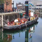 Kerne berth in Liverpool
(photo, The Steam Tug Kerne Preservation Society Ltd)