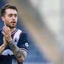 Derby day matchwinner Brad Spencer applauds the Falkirk fans after the 1-0 win against Dunfermline (Photo: Mark Scates/SNS Group)