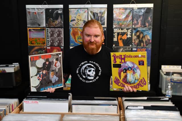 Liam McAdam has recently opened Silver Machine Records in The Avenue (lower) on Falkirk High Street.  Pic: Michael Gillen.