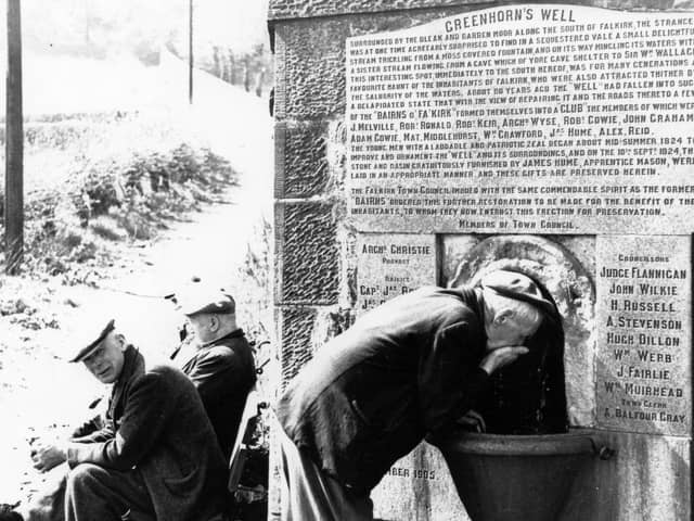 Taking a drink of the waters at Greenhorn's Well