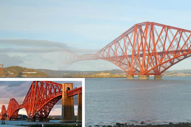 Forth Bridge materialises in stages at the start of the new Historic Environment Scotland video campaign, which was launched this week. (Pics: Bill Walsh and Paul Maguire)