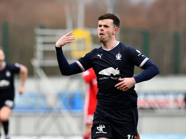 Craig McGuffie netted a first career hat-trick against Peterhead (Pics by Michael Gillen)
