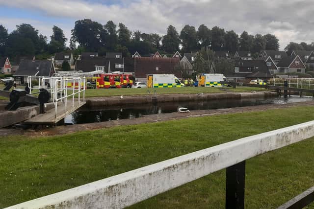 Emergency vehicles at the scene of the incident in Glenfuir Road, Falkirk. Pic: National World