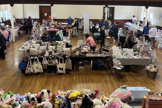 The main hall set up for the craft fair at the Fair for the Fair event in Bo'ness on Saturday, May 20, 2023.