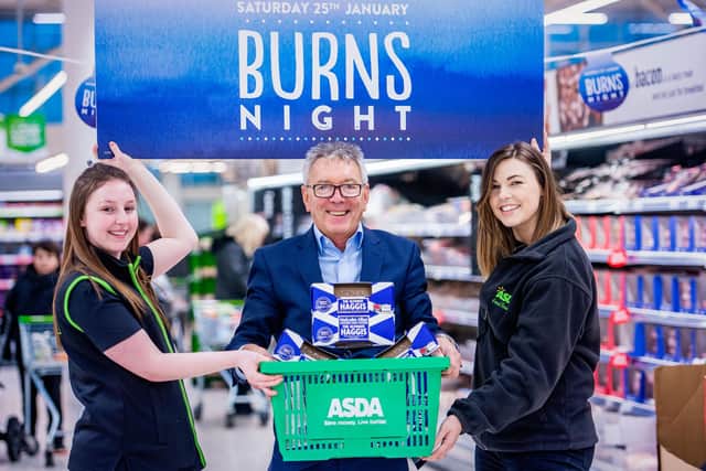 Malcolm Allan director Gordon Allan back in January unveiling the firm's Ultimate Haggis creation at Asda