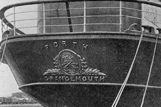 Carron company crest on 'Forth', the last ship built for Carron Shipping Company.