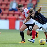 Leon McCann in action for the Bairns against his old club Airdrieonians (Pictures: Michael Gillen)