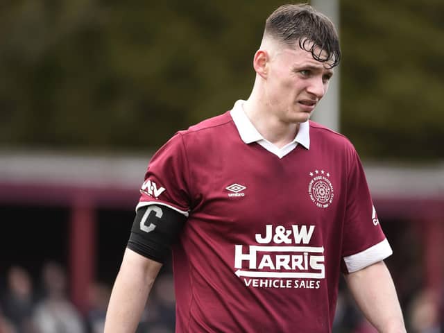 Linlithgow Rose captain Connor McMullan grabbed his side's third goal in their 7-0 thumping of Vale of Leithen (Stock photo: Alan Murray)