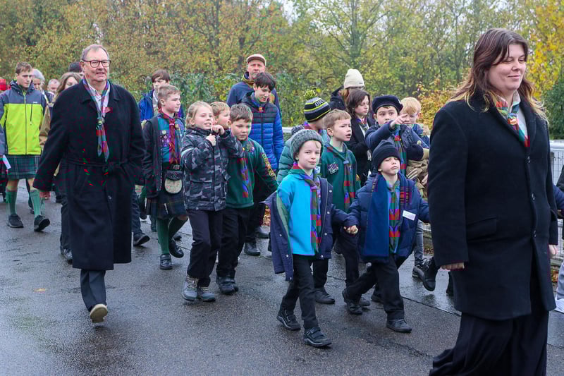Young Scout members took part.