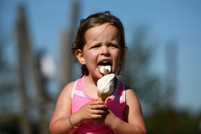 Four-year-old Naiyah MacGillvray will agree that every sunny day has to end with ice-cream