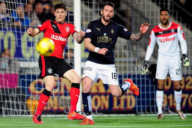 Falkirk's Lee Miller playing against Rangers in a Championship match in March 2016 (Picture Michael Gillen)
