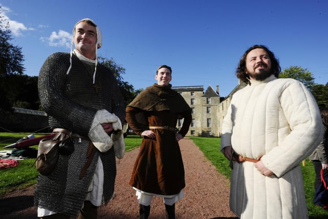 James Clark, Alexander Lawson and Jamie Graham from the Britannia XIV re-enactment group.