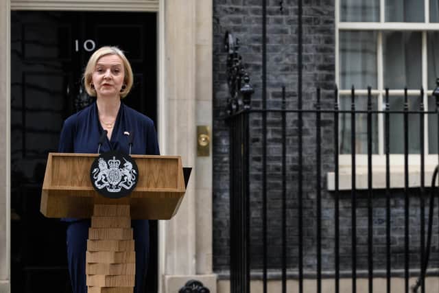 Prime Minister Liz Truss announces her resignation. (Pic: Leon Neal/Getty Images)