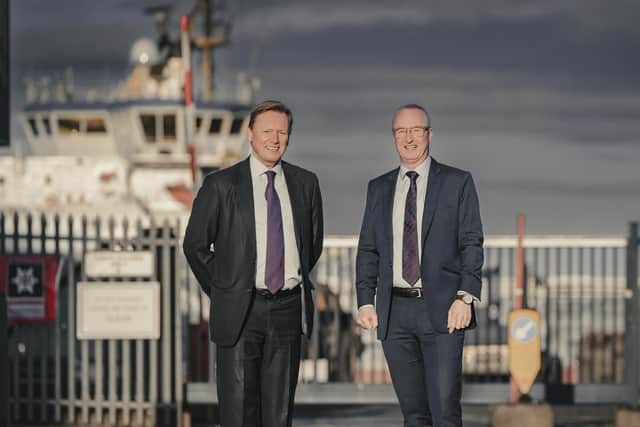 Charles Hammond, left, will be handing over the reins of Forth Ports to Stuart Wallace 
(Picture: Jamie Simpson)
