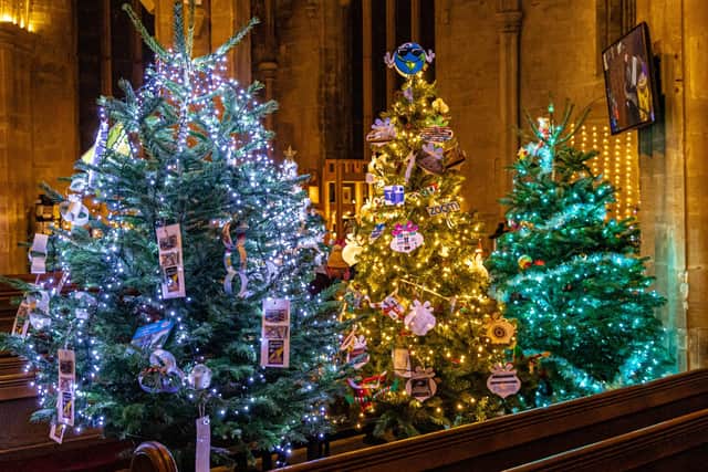Each organisation was given their own tree to decorate within the church.