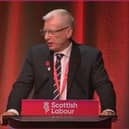 Kevin Robertson, chair of Unite the Union, Falkirk Council branch, addressing Scottish Labour Party conference