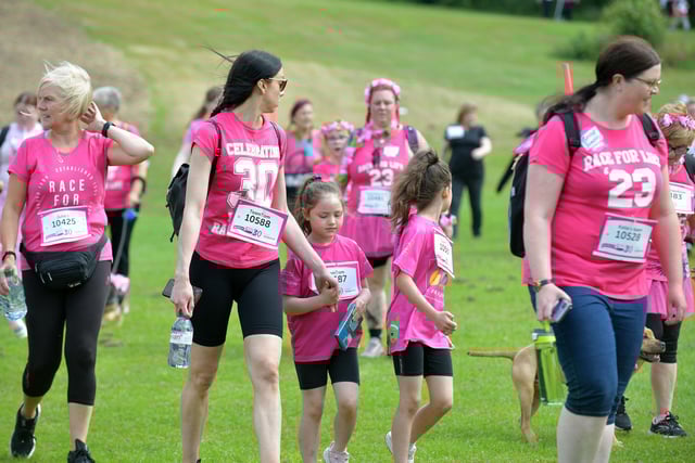 Many chose to wear pink for the occasion.