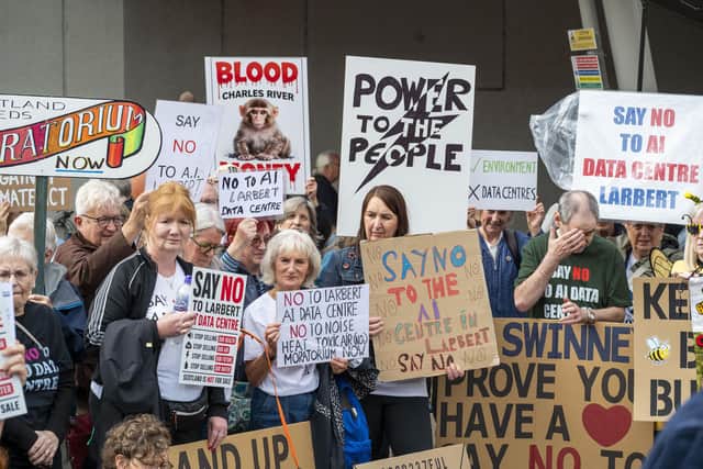 Campaigners were calling for a moratorium on plans for AI data centres across Scotland.  (Pic: Lisa Ferguson)