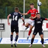 Matthew Wright in action for Montrose against Falkirk (Photo: Michael Gillen)