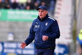 John McGlynn makes his point clear on the touchline against Edinburgh (Pics by Michael Gillen)