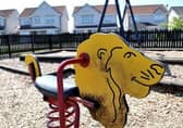 The couple were complaining of the black mould created by the 'angel's share' - seen here in the housing estate's playpark   (Picture: Submitted)