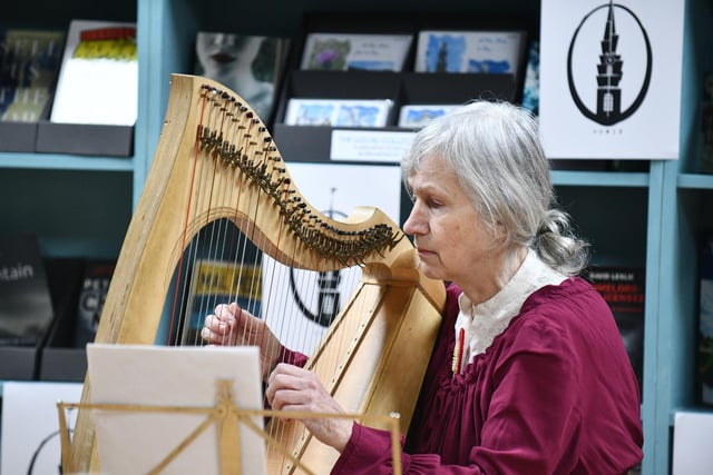 Pauline Vallance performed What The Brontës Did At The Fringe upstairs in the Seagull Trust Bookshop on Falkirk High Street.