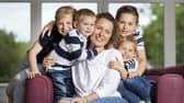 Lynsey Ritchie at home with her boys Odhran, Darragh, Brodie and Cailean.  Pic: Steve Welsh