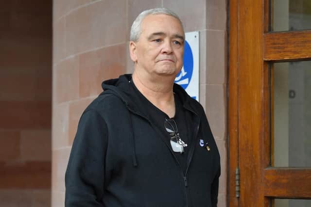 Lamara Bell’s father Andrew Bell arrives at the start of the hearing. Pic: Contributed