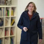 Nicola Walker stars in Annika, the crime drama set around The Clyde and Scotland's islands. Pic: BBC/UKTV/Graeme Hunter