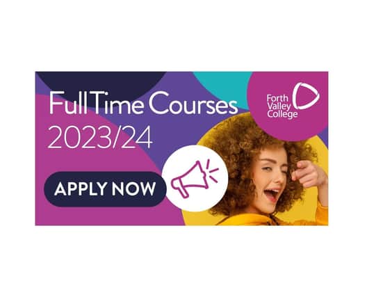 School leavers and new students encouraged to snap up a place on a cutting edge, full-time Forth Valley College course