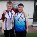 Duo Cole Kirkbride from Stenhousemuir and Logan McCormack from Denny secured their spot at the upcoming Bowls Scotland National Youth Championships in Ayr (Photo: Submitted)